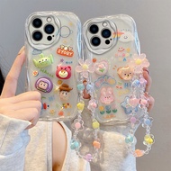 Casing iPhone 13 Casing iPhone 13 Pro Max Case Compatible with iPhone Transparent Cute Cartoon Cream Edge Soft Silicone Phone Case TYNYGZ