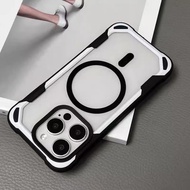 PENQ New Titanium gray Acrylic Magnetic Shockproof  PHONE CASE for iPhone 11 12 13 14 15 Pro Max she