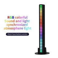 GOOJODOQ Lampu LED RGB Bar Strip Spectrum Audio Indicator Music Sound Control Lamp Music Atmosphere 