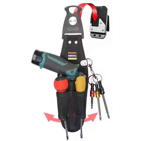 NEW Tool Belt Organizer Rotatable Side Belt Pouch Electrician Waist Storage Tool Bag Portable for Co