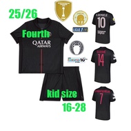 25/26 O.DEMBELE jersey 25/26 PSG  jersey Fourth soccer clothe kid suit KVARATSKHELIA D.DOUE VITINHA 