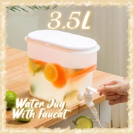 3.5L Water Jug With Faucet Refrigerator Cold Drink Dispenser Kettle Ice Water Tank Beverage Juice Drinkware Container