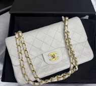 Chanel vintage CF23 經典菱格紋金鍊手袋 白色