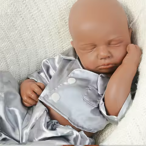 Full Body Silicone Reborn Baby Boy Loulou 18.9Inch 1:1 Lifelike Silicone Bebe Washable Newborn Dolls