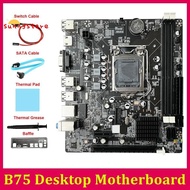 1 Set B75 Desktop Motherboard+SATA Cable+Switch Cable+Thermal Pad+Thermal Grease+Baffle LGA1155 DDR3 Parts Support 2X8G PCI E 16X