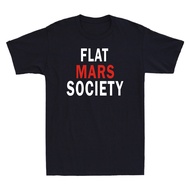 Flat Mars Society T-Shirt Funny Flat Mars Society Gift Tee Cotton T-Shirt