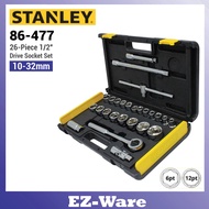 STANLEY 26 Piece 1/2" Drive Socket Set  86-477 (6 Point / 12 Point Socket)