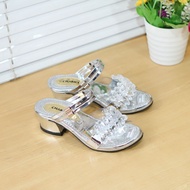 Girls' sandals with 2 heels, mica jewels, wl 777