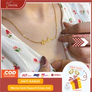 Titanium necklace with latin font style name