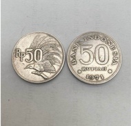 5 Keping Koin 50 Rupiah Asli Cendrawasih Tahun 1971 Burung Kepodang Uang Rp 50 Rupiah Burung cendraw