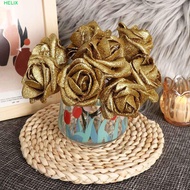 HELIX Foam Roses DIY Blue Roses with Glitter Powder Wedding Party Decor Artificial Flowers