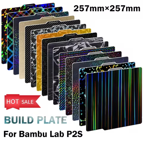 For Bambu lab P2S Build Plate P1S X1C Pei Textured 257x257 H1H PEY Peo Sheet Spring Steel For Bambul