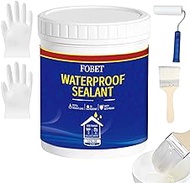 FOBET Waterproof Patch &amp; Seal Liquid, 32 Oz, Clear, Flex Rubber Coating Waterproof Sealant, Multi-Surface Leak Repair Indoor and Outdoor Coating, Easy to Apply, Roof Repair, Basements, Masonry