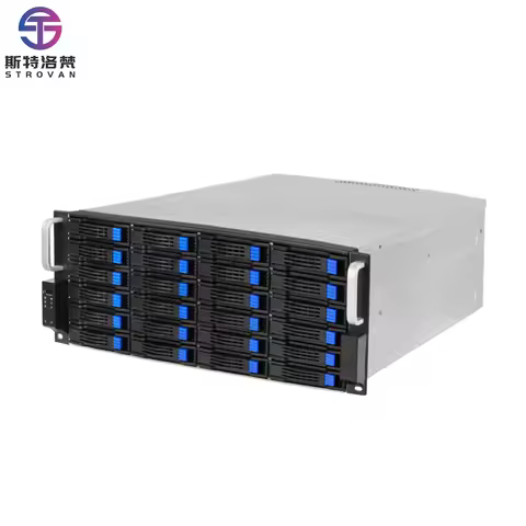 4U 24 Bays Storage Server Case 19 Inch Rackmount Chassis with Fan GPU Case RV4 4U Server Computer Ca