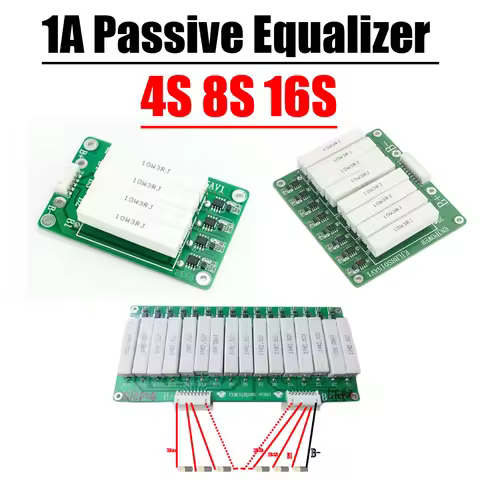 4S 8S 16S 1A Passive Balance board LiFePO4 Li-ion Lithium Battery Balancer F/ 12V 24V 48V 60V 18650 