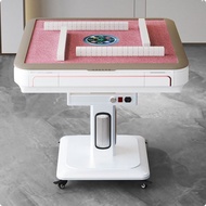 Integrated Mechanism Automatic Mahjong Table Pedestal Base Square Mahjong Table Pink Surface Gaming 