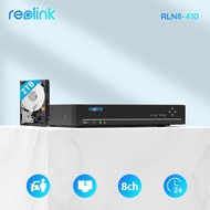 Reolink 8Ch DVR สำหรับ Reolink 4MP/5MP/4K/12MP Ip กล้อง P2P 24/7 H.265วิดีโอ2TB HDD RLN8-410 NVR