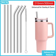 【Delivery from Malaysia】KIND 6Pcs Cup Straw, 8mm Straight Bent Stainless Steel Straws, Reusable Silv