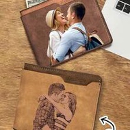 1pc Custom Photo Wallet For Men,12.4cm/4.88 Inch X 9.9cm/3.90 Inch X 2.5cm/0.98 Inch, 5 Card Bits, 2