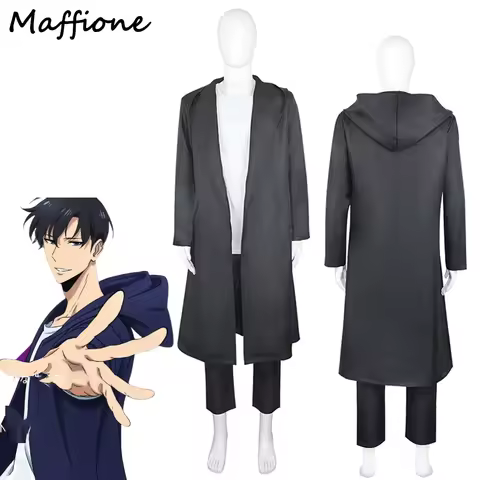 Sung Jinwoo Cosplay Anime Solo Leveling Costume Men Disguise Fantasia Clothing Male Uniform Dress Up