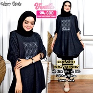 Tunik Levis Jumbo - Baju Wanita Atasan - Zolaqiu XXL Jumbo Tunik - Pakaian Jeans Wanita