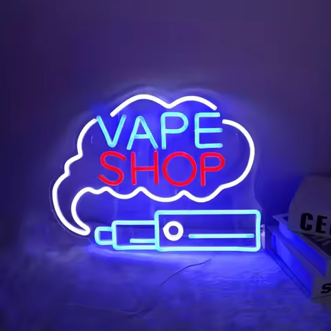 VAPE Shop Neon Sign, USB LED Sign Wall Art Decor for Vape Shop, Bar, Bussiness Neon Light Sign, Pers