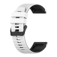 全城熱賣 - 適用於 Garmin Instinct 22mm 硅膠運動混色錶帶（白+黑）