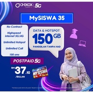 ONEXOX Black 150GB 【Hi-Speed Data 5G | 4G ,Unlimited Hotspot & Calls 】