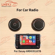 LHSYJ Car CD Player Knob Cap Radio Volume Rotary Button Switch Knob For VW Golf 5 6 Passat B5 6 Jett