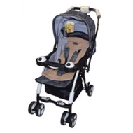 Apruva Folding Deluxe Baby Stroller with Reversible Handle (Beige and Black Combination)