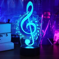 Music Note Gifts for Girls, 3D Illusion Lamp, 3D Music Night Light with 16 Colors Remote and Touch C