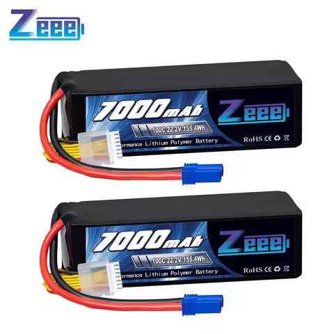 2pcs Zeee 6S 7000mAh FPV Drone Lipo Battery 4S 14.8/22.2V 100C Softcase EC5 Plug for RC Car Tank Rac