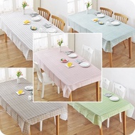 Waterproof Anti - Hot anti - Oil Wash Table Cloth Nordic Grid Tea Table Mat
