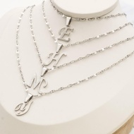 Ah67 eq-77 Hyl Jewelry 341N Women's Genuine Stainless Steel Light Letter Stainless Necklace Long