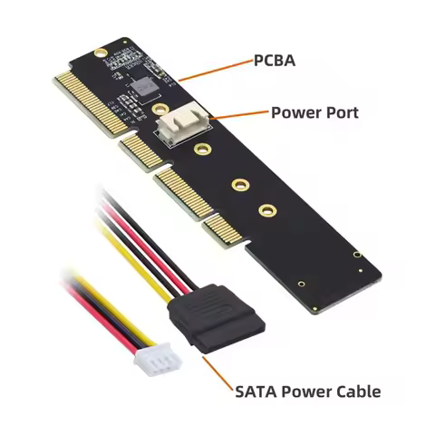 JoniSerl NGFF M.2 M-Key NVME AHCI SSD to PCI-E 3.0 16X 8X 4X Power Adapter Low Profile Height 3cm fo