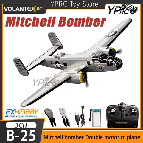 Volantex B25 Mitchell Bomber RC Airplane Fixed Wing 3-Channel Double Motor 2.4G Rc Plane XPILOT Stab