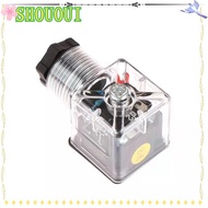 SHOUOUI DC24V Solenoid Coil Plug, Transparent Voltage Waterproof Design Hydraulic Solenoid Valve Plu