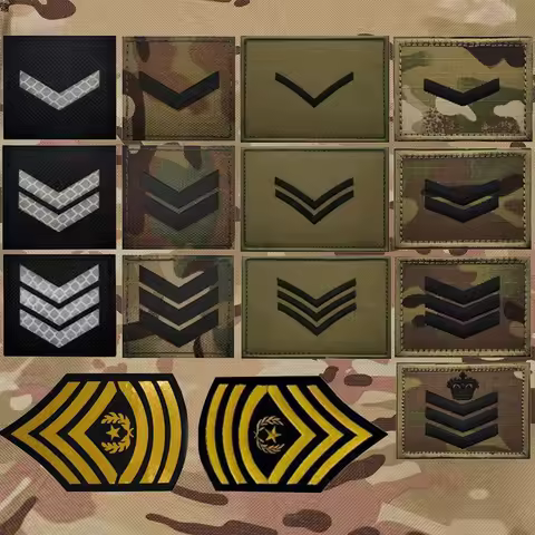 IR Reflective Chevrons Rank Tactical Emblem U.S. Force Sergeant Shoulder Patches Stickers On Clothin