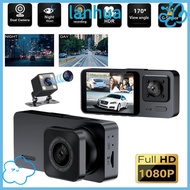 LANHUA Car DVR, IR Night Vision 3 Channels Vehicle Recorder,  360° View HD Recording Car Dashcam Veh