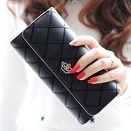 2023 New Style Wallet Female Long Japanese Korean Zipper Fresh Crown Diamond Student Multifunctional