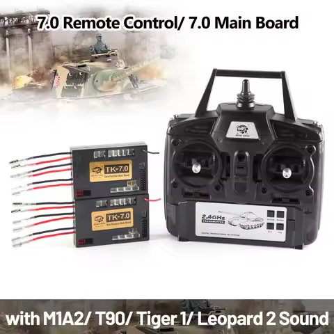 HENG LONG Tank Accessory 2.4GHz 7.0 Remote Controls 7.0 Transmitter Main Board Receiver with M1A2/T9
