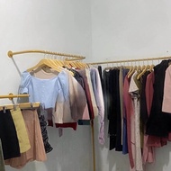 Hanger baju / Jemuran baju gawang DINDING 120CM x 30 CM free baut dan fisher