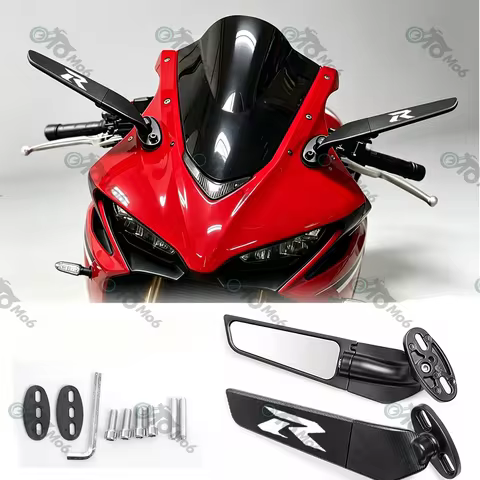Rearview Mirror For YZF R1 R3 R6 R6S R15 R25 R125 V2 V3 360° Rotating Wind Wing Motorcycle Accessori