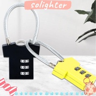 SOLIGHTER Password Lock, Cupboard Cabinet Locker Padlock Aluminum Alloy Security Lock,  Steel Wire 3 Digit Mini Suitcase Luggage Coded Lock