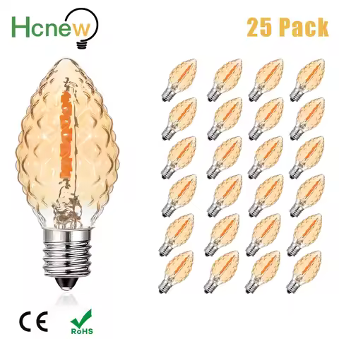 Vintage C7 Led Bulb E14 220V Retro E12 110V 0.5W Warm White Replaceable Ice Diamond Amber String Lig