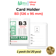 isi 20pcs ID Card Holder B3 B4 Glue Card Tempat Kartu Name Tag