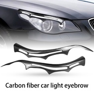 Gucanou ที่ครอบคิ้วไฟหน้าไฟเบอร์คาร์บอน2ชิ้นตกแต่งภายนอกสำหรับ BMW 5 Series E60ไฟหน้า2004-2010แต่งคิ