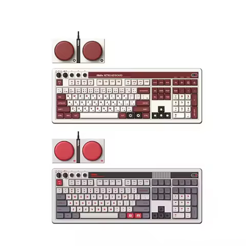 8BitDo Retro 108 Mechanical Keyboard With Integrated Numpad BT 2.4G Wireless Gaming Keyboard for PC