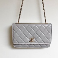 chanel trendy cc woc 淺灰色 2022