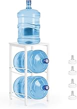 White Water Bottle Holder 5 Gallon Water Jug Holder Stand with Shelf, 5 Gal Water Cooler Jug Rack Wa